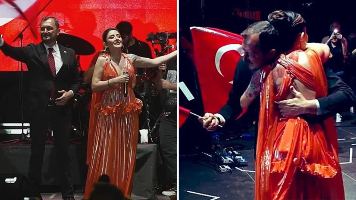 Melek Mosso’ya sahnede sarılıp şarkı söyleyen AK Partili Belediye Başkanı Cüneyt Yüksel’e kendi cenahından büyük tepki var