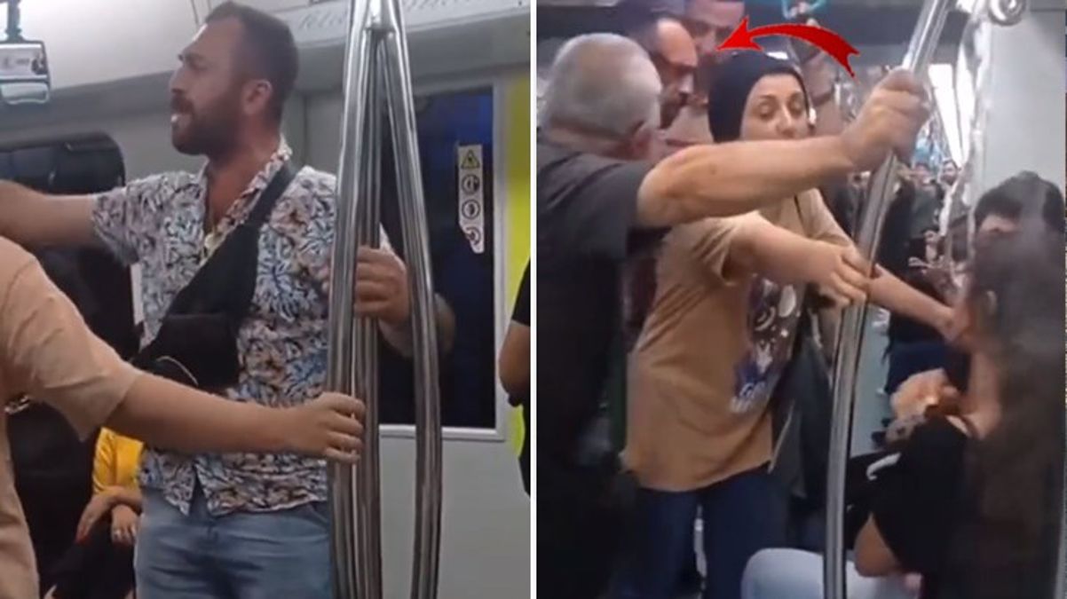 Marmaray’da gençlere “Kız arkadaşını öpemezsin” diyen şahıs hiç beklemediği bir tepki aldı