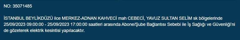 BEDAŞ duyurdu! İstanbul'da 21 ilçede elektrik kesintisi