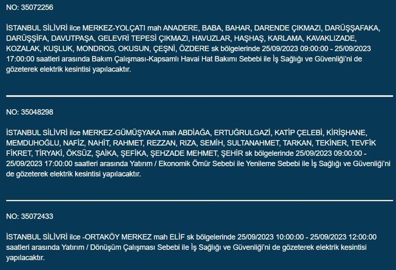 BEDAŞ duyurdu! İstanbul'da 21 ilçede elektrik kesintisi