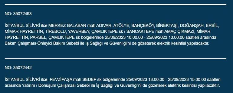 BEDAŞ duyurdu! İstanbul'da 21 ilçede elektrik kesintisi
