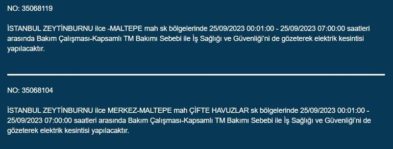 BEDAŞ duyurdu! İstanbul'da 21 ilçede elektrik kesintisi