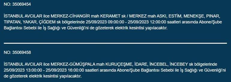BEDAŞ duyurdu! İstanbul'da 21 ilçede elektrik kesintisi
