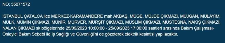BEDAŞ duyurdu! İstanbul'da 21 ilçede elektrik kesintisi