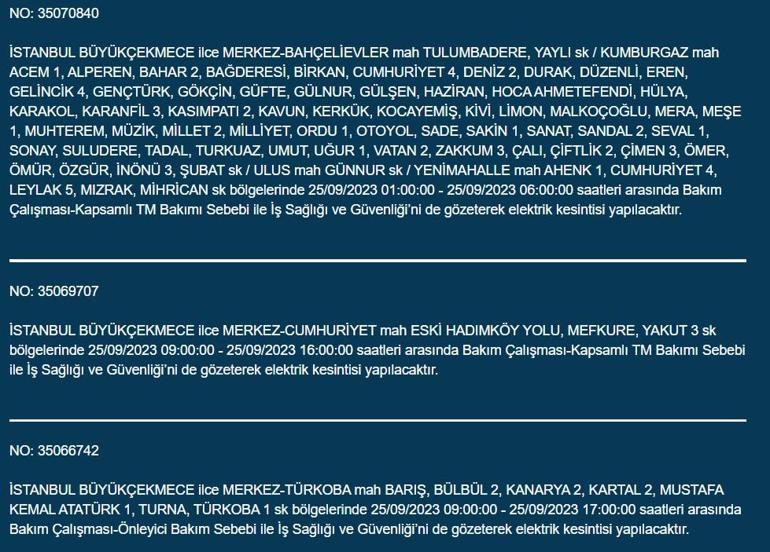 BEDAŞ duyurdu! İstanbul'da 21 ilçede elektrik kesintisi
