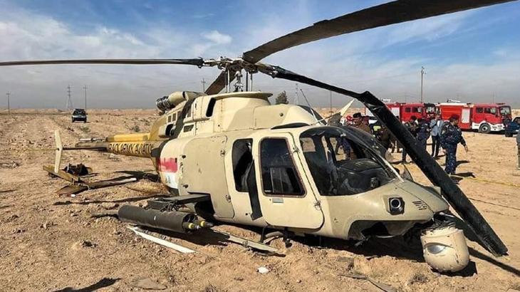 Irak Savunma Bakanlığı açıkladı! Askeri helikopter düştü: 2 yaralı