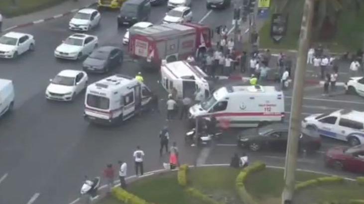Vatan Caddesi’nde ambulans devrildi, trafik durdu