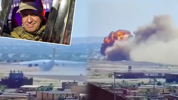 Dev uçak böyle patladı! Şok görüntü de Wagner şüphesi