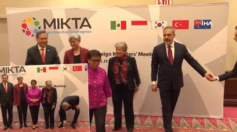 Bakan Fidan'ın hareketi damga vurdu! Türk bayrağını yerde bırakmadı