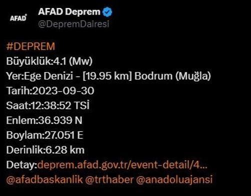 Son dakika... Muğla açıklarında deprem! Saat 12.38 sıralarında sallandı