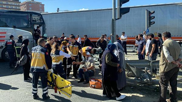 Tekirdağ'da, otobüs TIR'la çarpışt! Şoför sıkıştığı yerden kurtarıldı