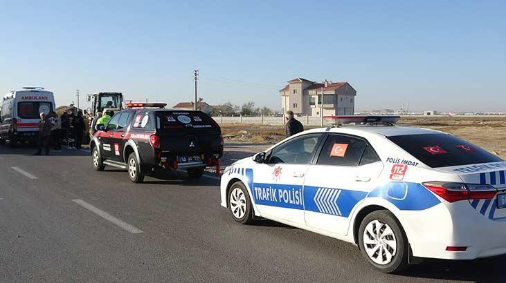 Aksaray'da feci ölüm! Otomobil iş makinesine çarptı