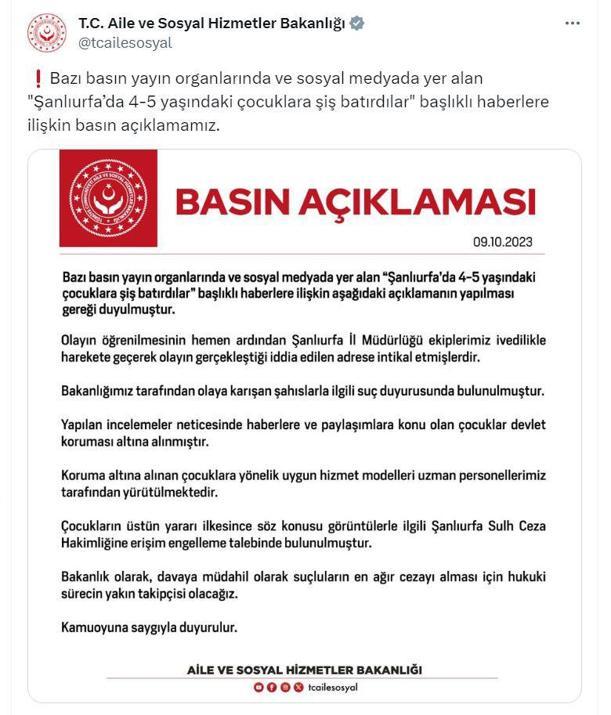 '4-5 yaş çocuklara şiş batırma' olayına ilişkin Bakanlıktan flaş açıklama