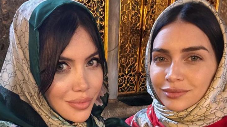 Wanda Nara ile kız kardeşi Ayasofya’da! ‘Aslan yengem’