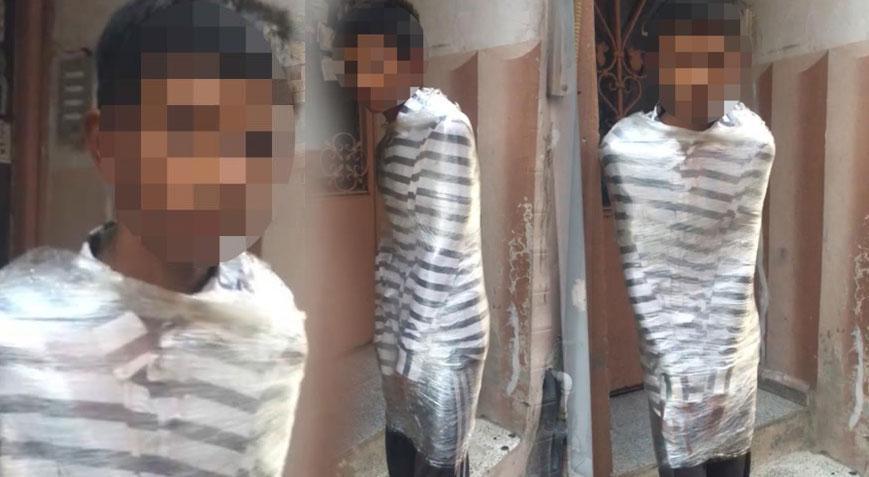 16 yaşındaki gençten akılalmaz intikam! Hırsızı yakalayıp streç filme sardı