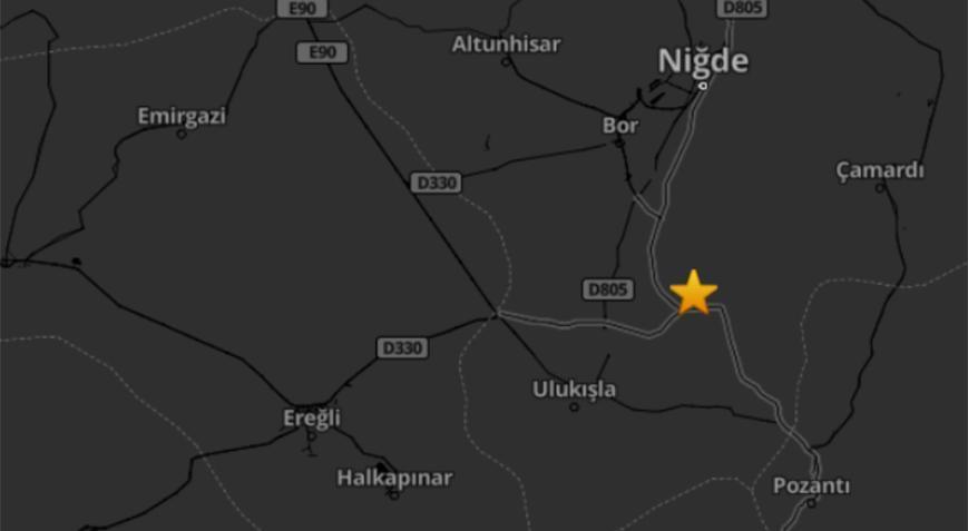 Niğde’de 3.9 büyüklüğünde deprem