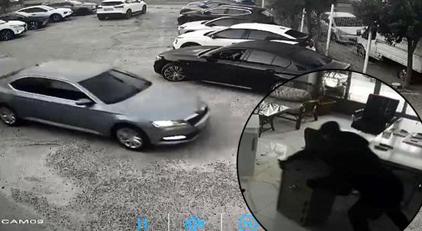 Her şey 5 dakika sürdü! Para kasası ile otomobili çalıp kaçtılar