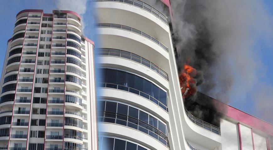 Mersin’de 18. katta yangın paniği! Bir itfaiye eri dumandan etkilendi