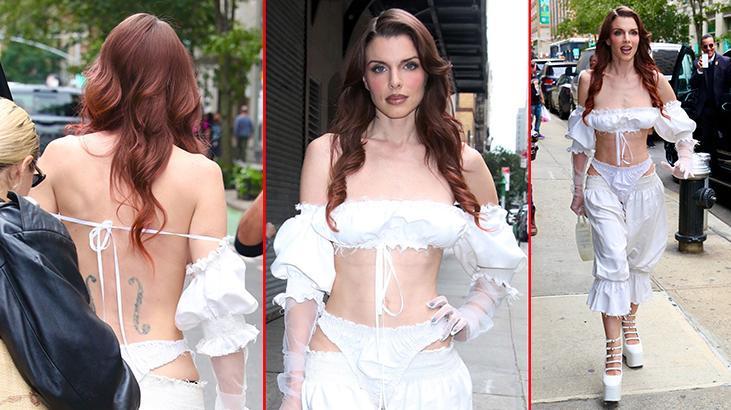 Ünlü modelin tarzı olay oldu! İç çamaşırını pantolonunun üstüne giydi