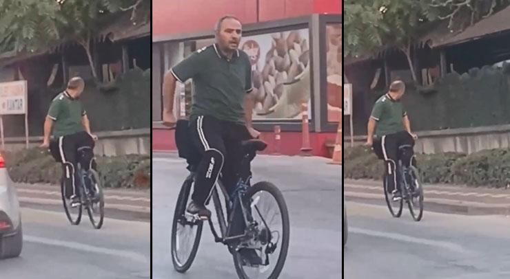 Bursa’da trafiğin aktığı caddede şaşırtan anlar