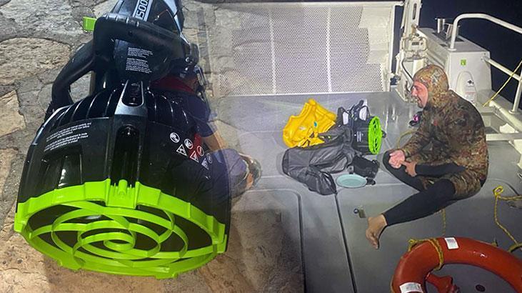 Deniz skuteri ile Yunan adasına geçmeye çalışırken yakalandı!