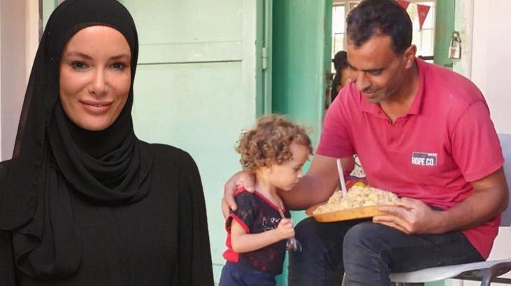 Gamze Özçelik’in derneği sivillere yemek dağıttı! ‘Allah’ım korusun, kollasın’