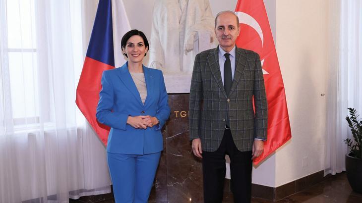 TBMM Başkanı Kurtulmuş, Çekya’da Marketa Pekarova Adamova ile görüştü
