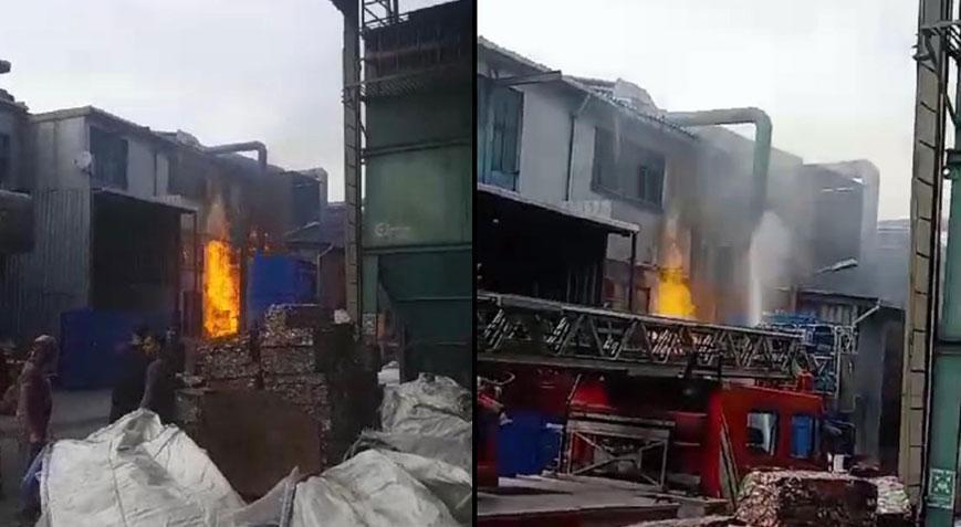 Başakşehir’de sanayi sitesinde yangın! Ekipler tarafından söndürüldü