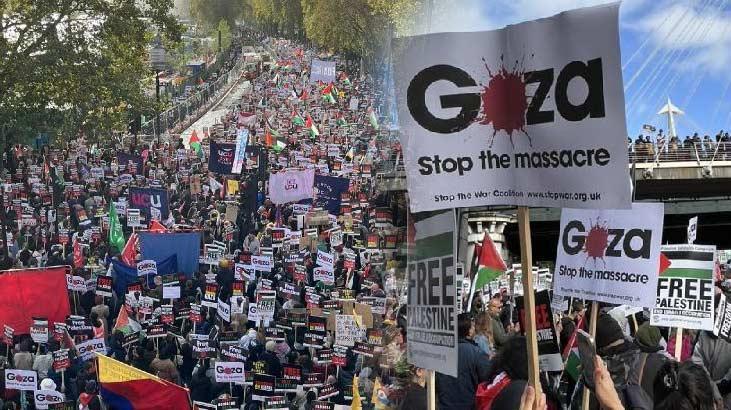 Londra’da Filistin’e destek protestosu