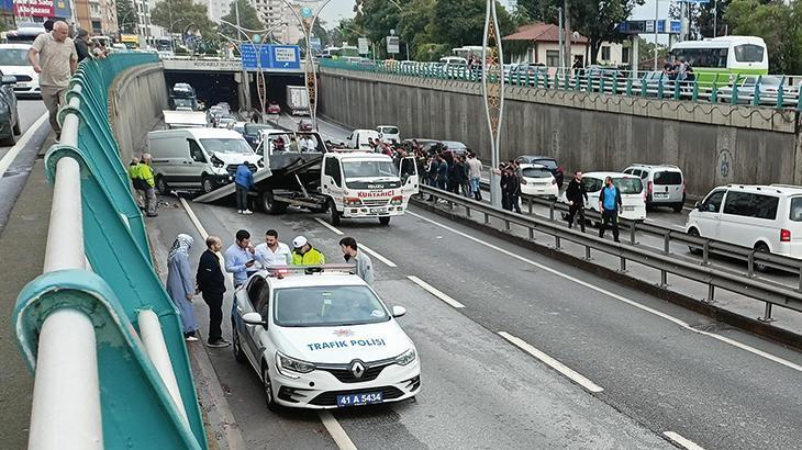 D-100 kara yolunda zincirleme kaza! 7 araç birbirine girdi