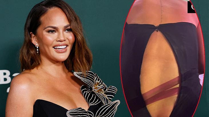 Galada talihsiz olay! Ünlü modelin elbisenin fermuarı patladı