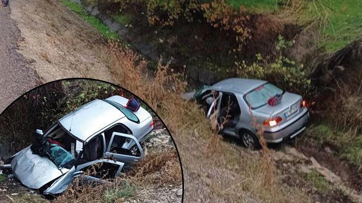 Kontrolden çıkan otomobil şarampole yuvarlandı: 1 ölü, 8 yaralı