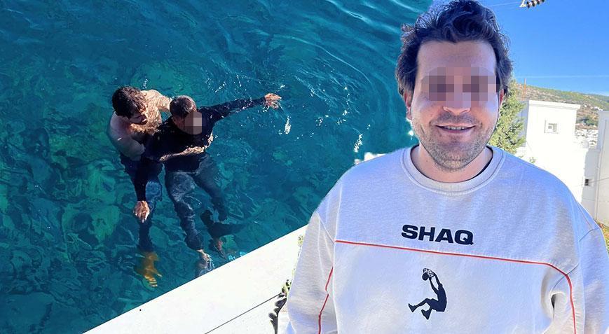 Muğla’da harektli anlar! Ayağına kum torbası bağlayıp denize atladı