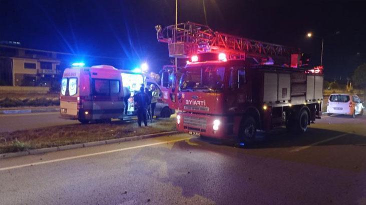 Karısını darp etti kaçarken kaza geçirip ağır yaralandı