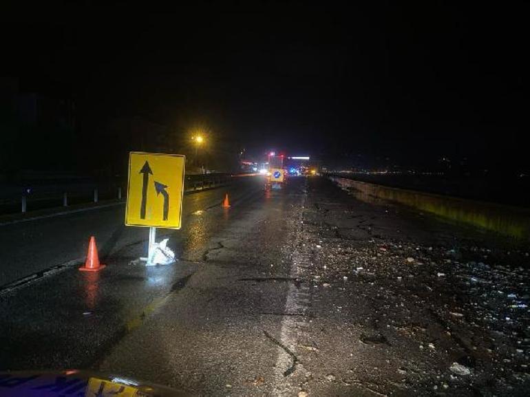 Karadeniz Sahil Yolu'nda fırtınanın verdiği hasar ortaya çıktı