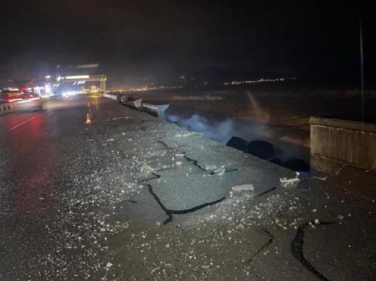 Karadeniz Sahil Yolu'nda fırtınanın verdiği hasar ortaya çıktı