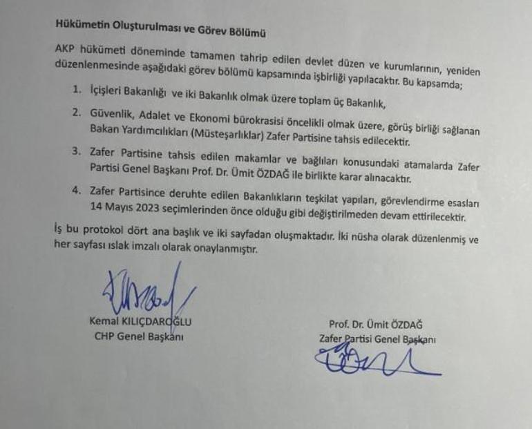 Son dakika.... Ümit Özdağ, Kılıçdaroğlu ile yaptığı 'gizli protokolün' tamamını açıkladı: İçişleri ve 2 bakanlık...