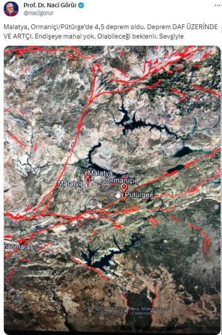 Son dakika... Malatya'da deprem! Prof. Dr. Naci Görür'den açıklama