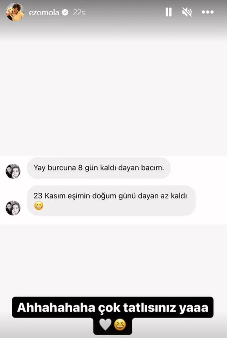 Ezgi Mola takipçisinden gelen mesajı paylaştı! 'Yay burcuna sekiz gün kaldı, dayan'