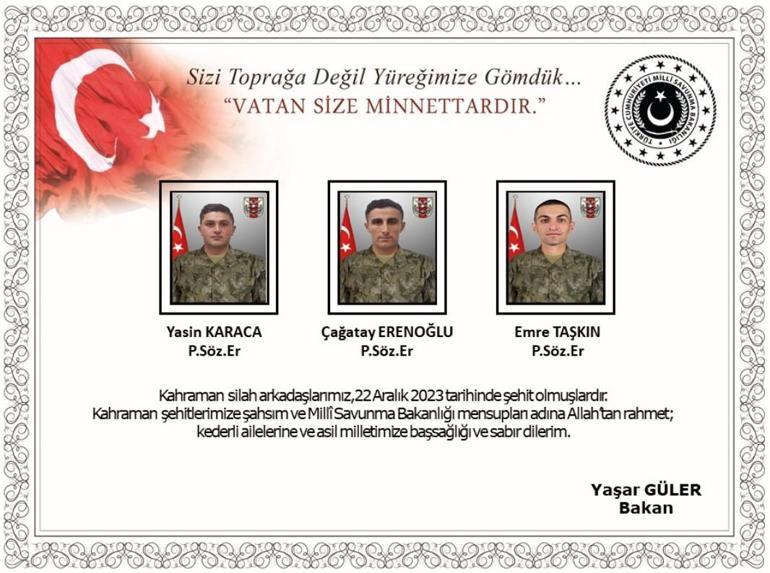 Terör saldırısında şehit olan 6 askerin kimliği belli oldu