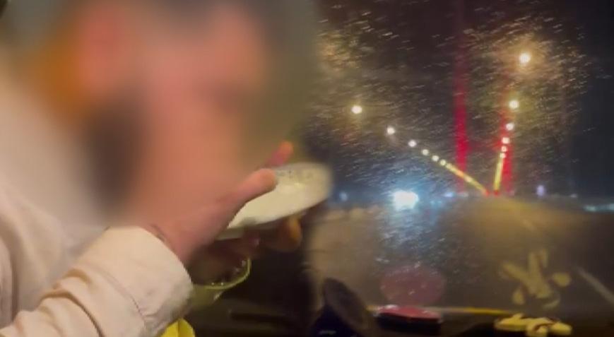 Skandal görüntü! Direksiyonu bırakıp kokain kullandı: Fırından çıktı taze taze