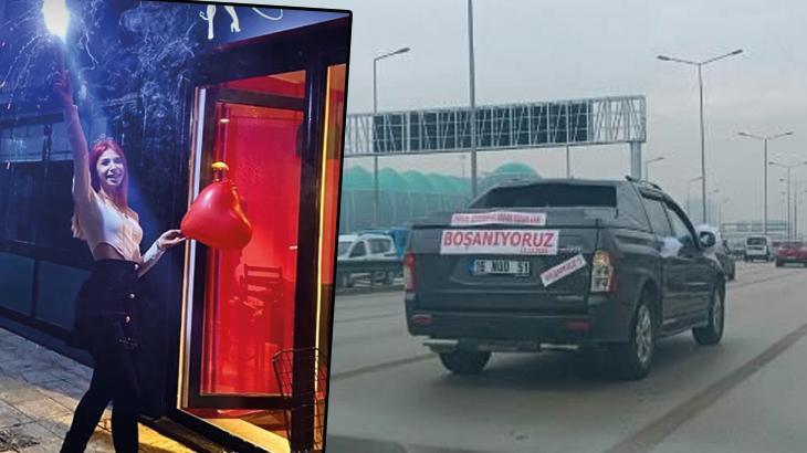 Böylesi görülmedi! Boşanma davasına aracını süsleyip gitti: Osman cehenneme kadar yolun var