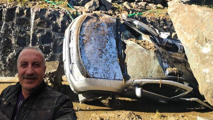 Cipin üzerine kaya düştü! ’40 saniye ile ölümden döndük’