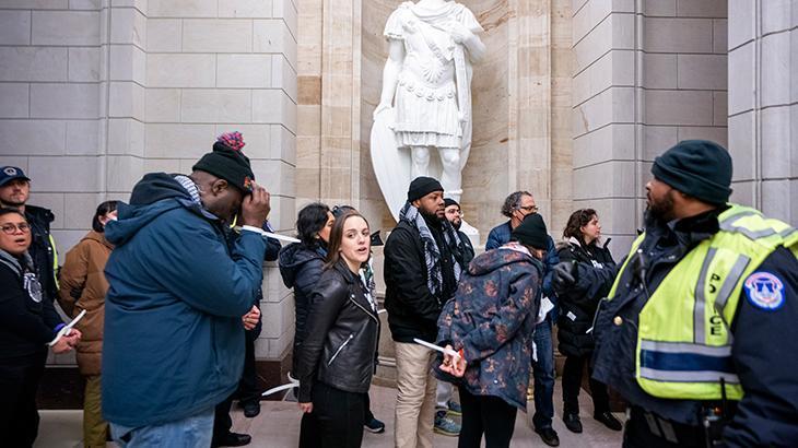 ABD Kongresi’nde İsrail protestosu, yaklaşık 60 gözaltı