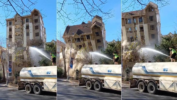 Son dakika: İstanbul’da korku dolu anlar! Kontrollü yıkım sırasında çökme