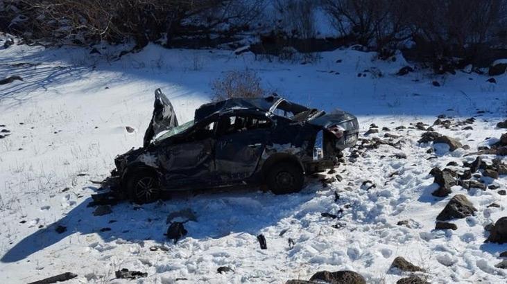Erzurum’da bir araç şarampole uçtu: 1 ölü