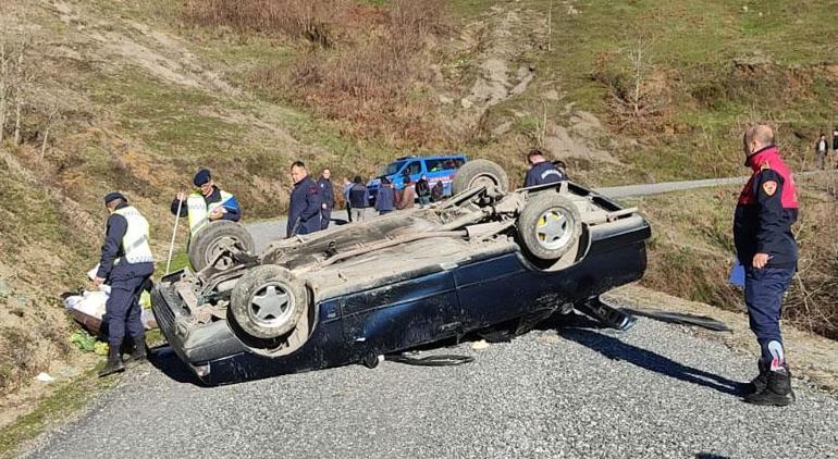 Otomobil takla attı! 90 yaşındaki sürücüsü öldü, eşi ve komşusu yaralandı