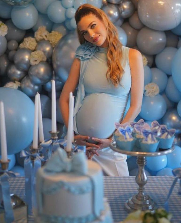 Yasemin Şefkatli'den baby shower partisi! Maviler içinde poz verdi