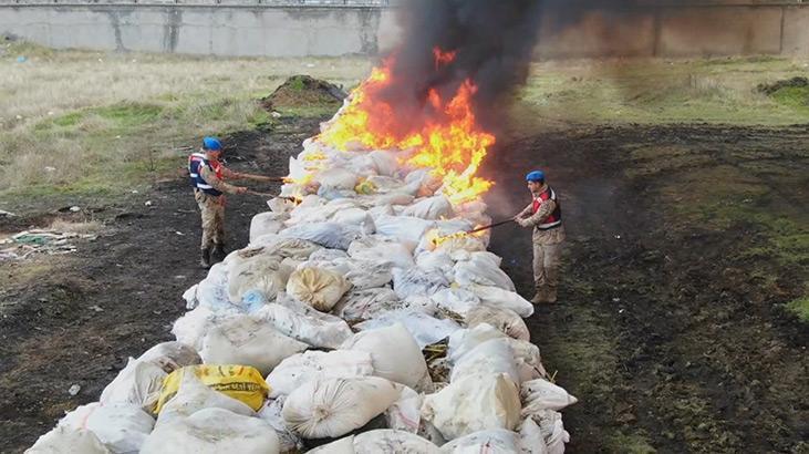 Diyarbakır'da ele geçirilen 23 ton 961 kilo uyuşturucu böyle imha edildi