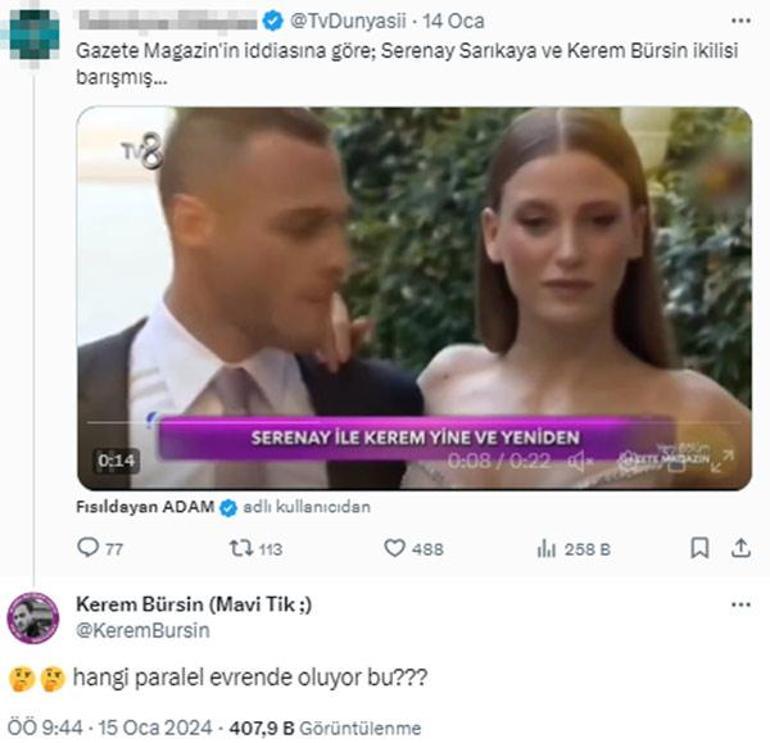 Serenay Sarıkaya aşkı yeniden mi? Kerem Bürsin'den açıklama